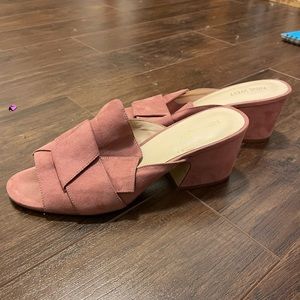 Pink slip on heels
